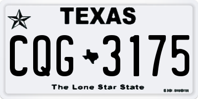 TX license plate CQG3175