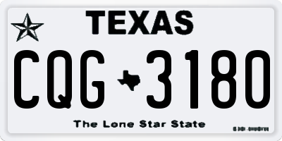 TX license plate CQG3180
