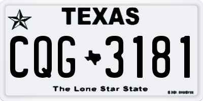 TX license plate CQG3181