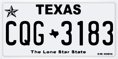 TX license plate CQG3183