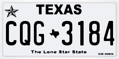 TX license plate CQG3184