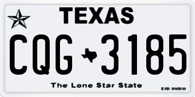 TX license plate CQG3185