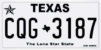 TX license plate CQG3187