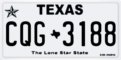 TX license plate CQG3188