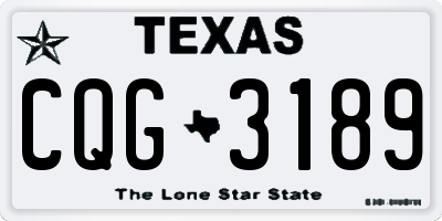 TX license plate CQG3189