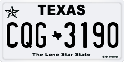 TX license plate CQG3190