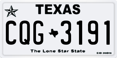 TX license plate CQG3191