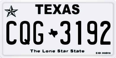 TX license plate CQG3192