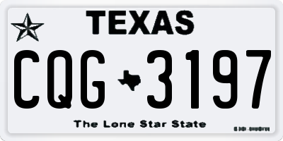 TX license plate CQG3197