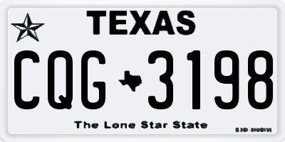 TX license plate CQG3198