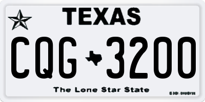 TX license plate CQG3200