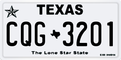 TX license plate CQG3201