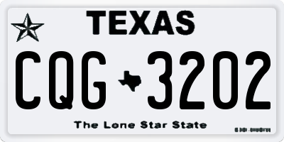 TX license plate CQG3202