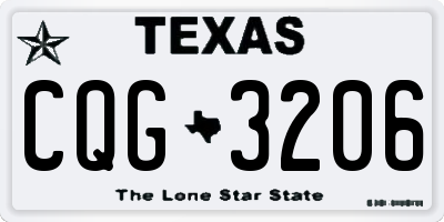 TX license plate CQG3206
