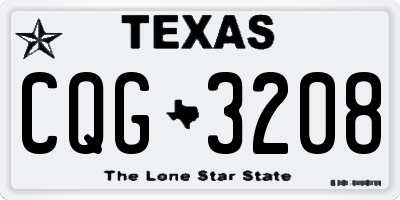 TX license plate CQG3208