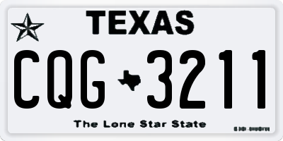 TX license plate CQG3211