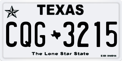 TX license plate CQG3215