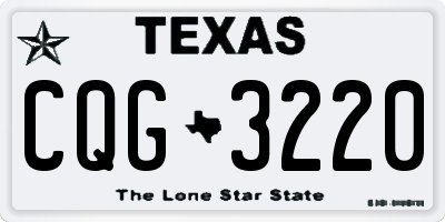 TX license plate CQG3220