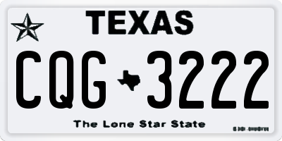 TX license plate CQG3222