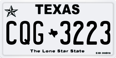 TX license plate CQG3223