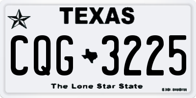 TX license plate CQG3225