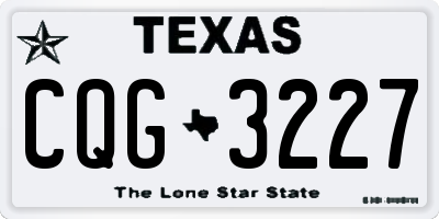 TX license plate CQG3227