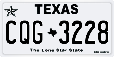 TX license plate CQG3228
