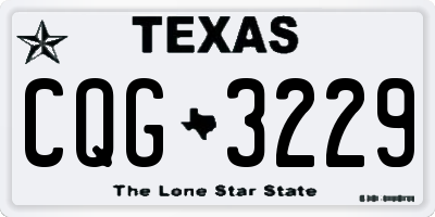 TX license plate CQG3229