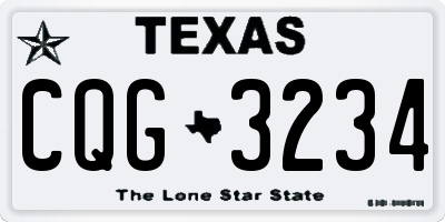 TX license plate CQG3234
