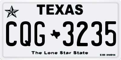 TX license plate CQG3235