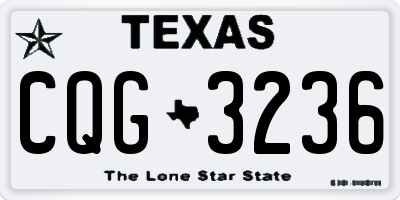 TX license plate CQG3236
