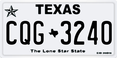 TX license plate CQG3240