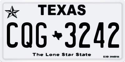 TX license plate CQG3242