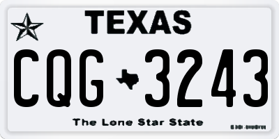 TX license plate CQG3243