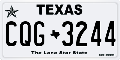 TX license plate CQG3244