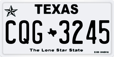TX license plate CQG3245