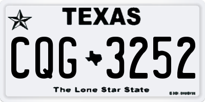 TX license plate CQG3252