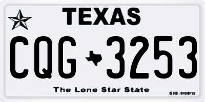 TX license plate CQG3253