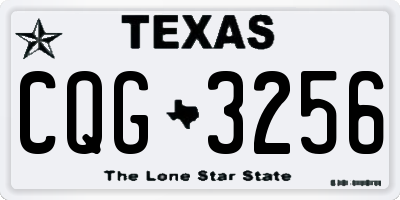 TX license plate CQG3256