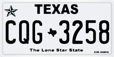 TX license plate CQG3258