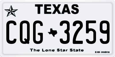 TX license plate CQG3259