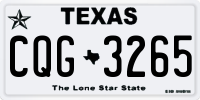 TX license plate CQG3265
