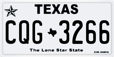 TX license plate CQG3266
