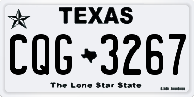 TX license plate CQG3267