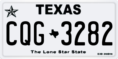 TX license plate CQG3282