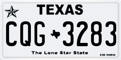 TX license plate CQG3283