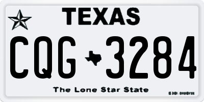 TX license plate CQG3284