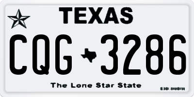 TX license plate CQG3286