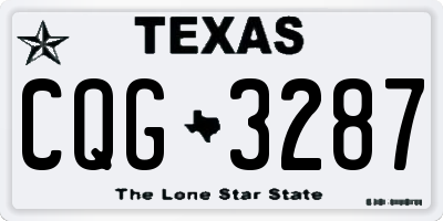 TX license plate CQG3287