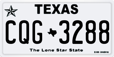 TX license plate CQG3288